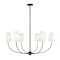 Z-Lite Shannon Chandelier, 6-Light, 42 In.W x 19.25 In.H, Matte Black/white 3040-42MB - alternate 1